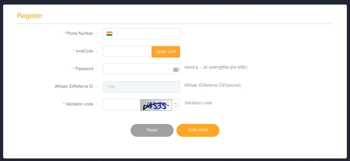 Register for Ekbet platform